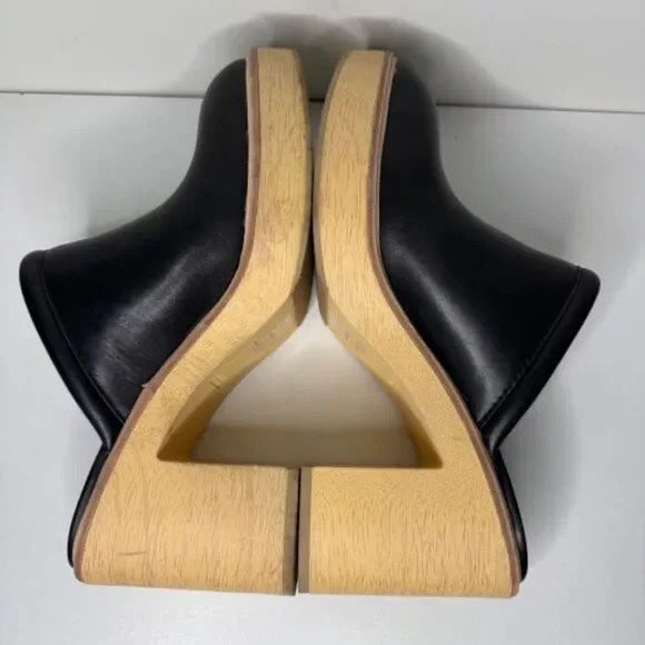NWOB Dolce Vita Camdin Black Leather Mule Clog Platform Heel | Size 9.5 - Picture 8 of 10